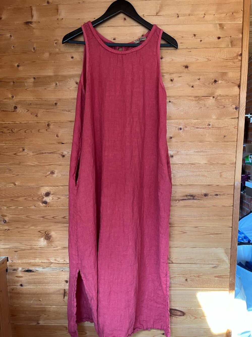 BEYOND CAPRI 100% Linen Pink Maxi Dress -  Size _ONE SIZE - made in Italy